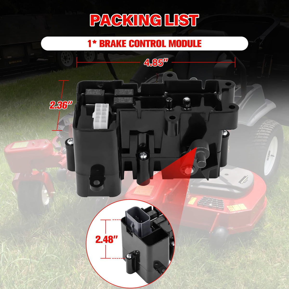 FHRHRY brake module packaging and warranty card showing included support