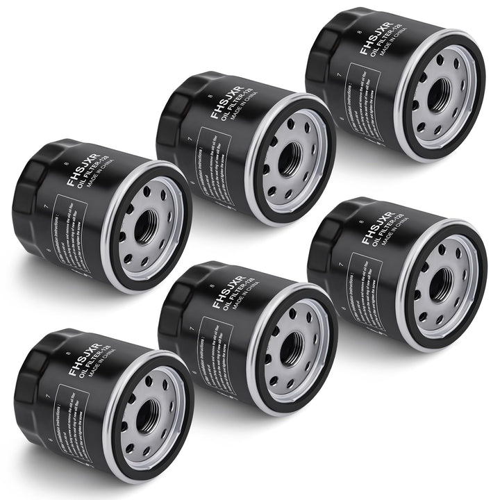 FHSJXR front view of six-pack oil filters showing packaging and easy stock replacement