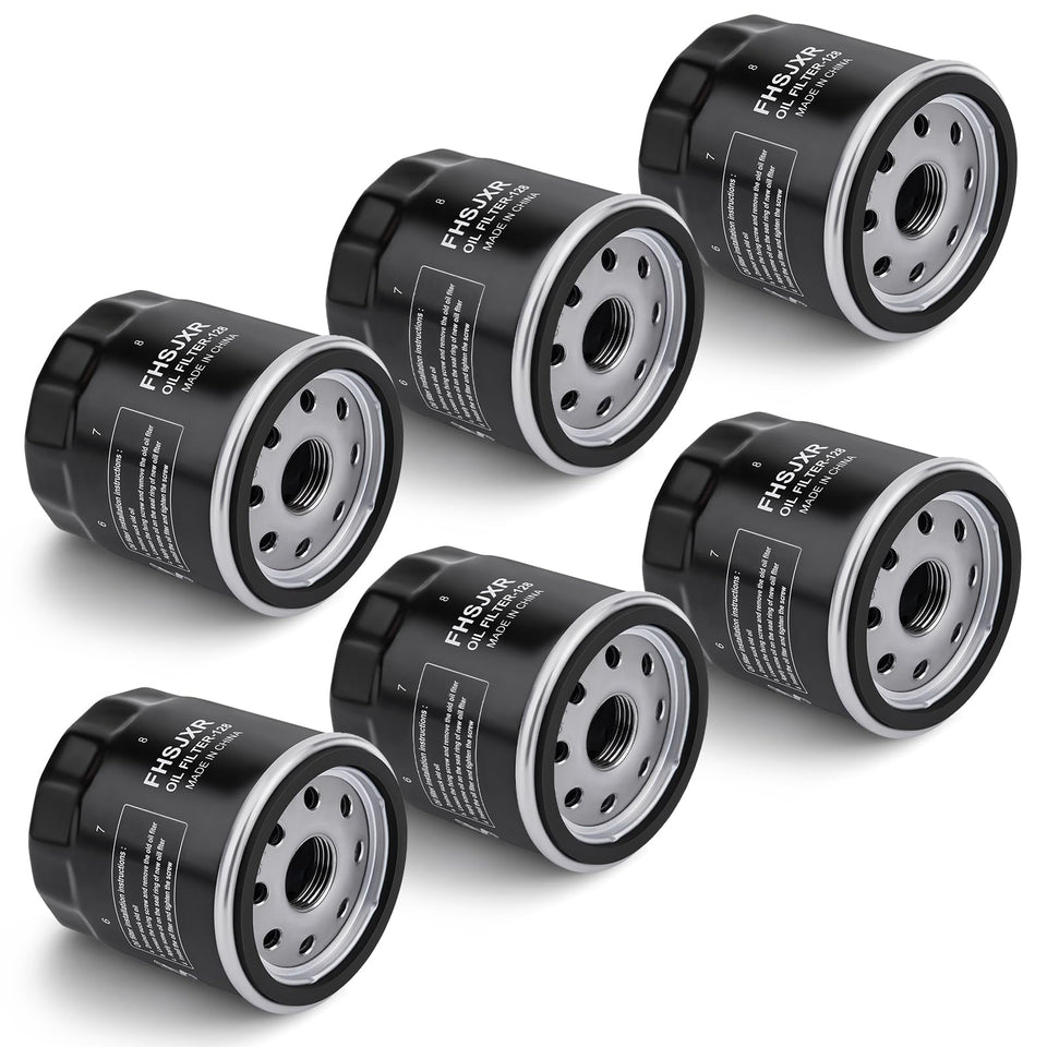 FHSJXR front view of six-pack oil filters showing packaging and easy stock replacement