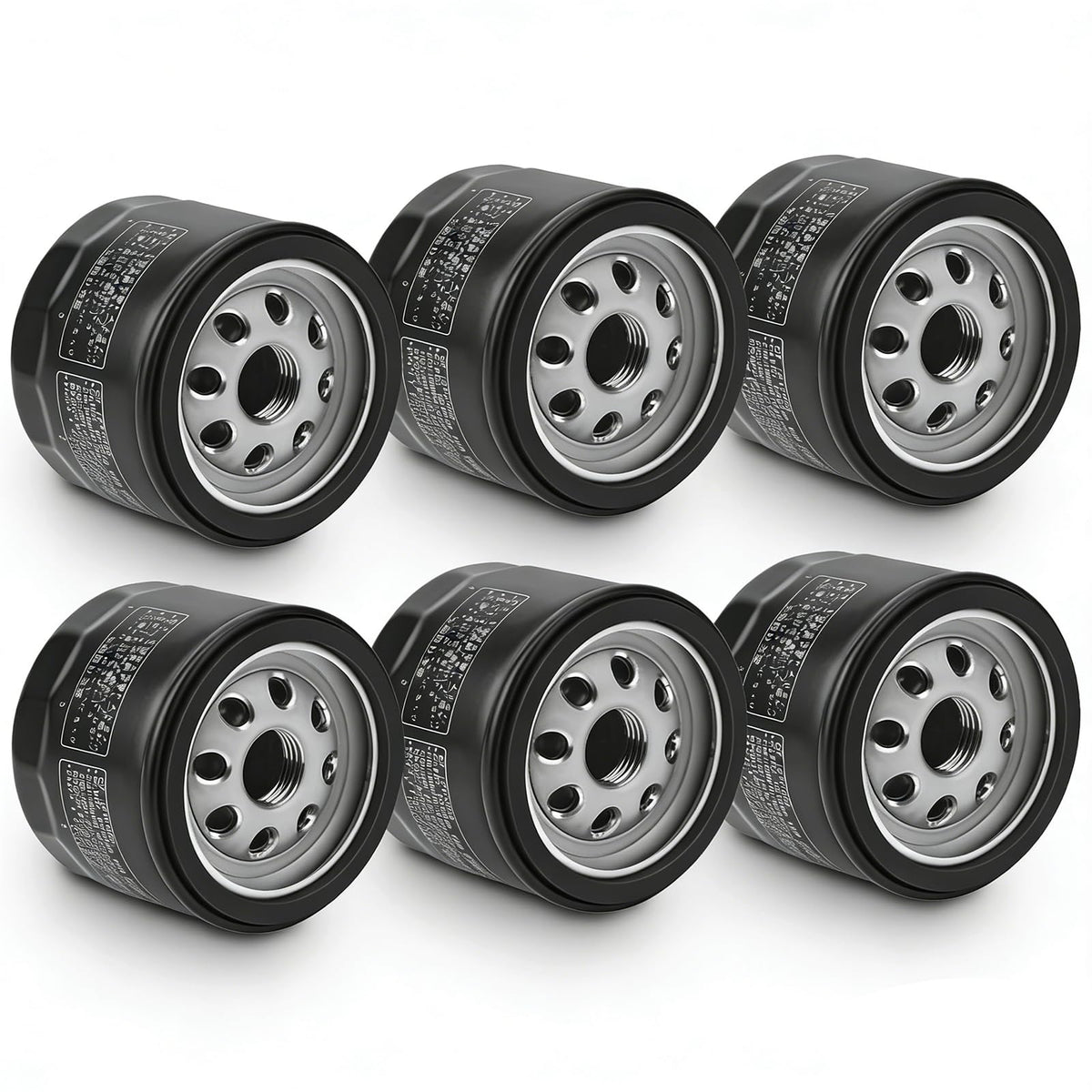 FHSJXR front view of six-pack filters showing labels and packaging durability