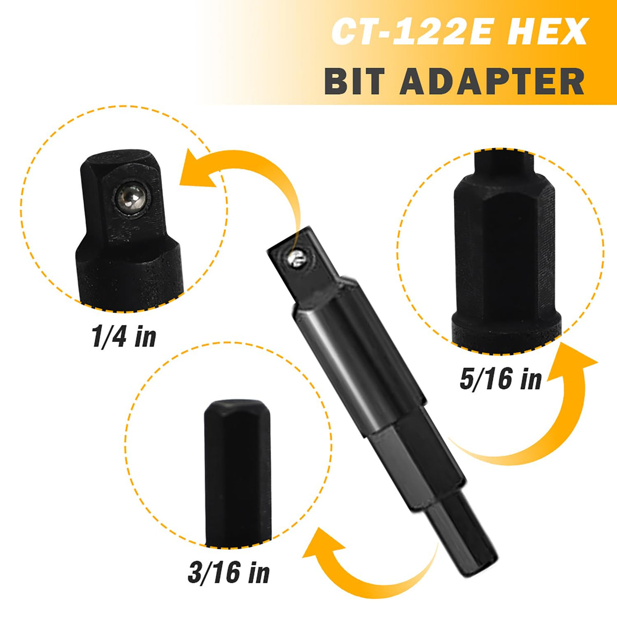 FHTDW hardened S2 hex bit adapters side-by-side delivering impact resistance