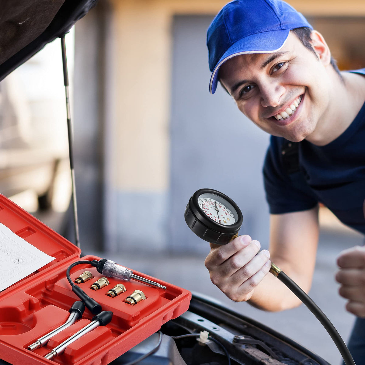 Fiada kit in open ABS case keeping tools secure and ready