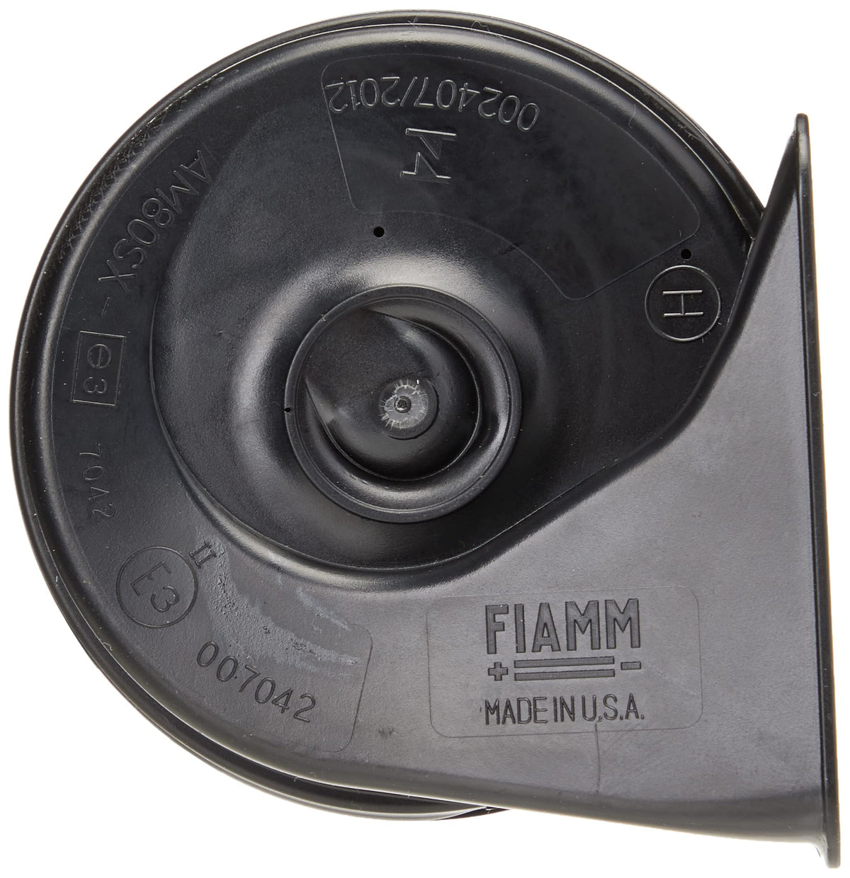 FIAMM Freeway Blaster close-up of ABS projector and aluminum coil motor showing corrosion-resistant parts