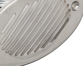 FIAMM stainless steel grill closeup highlighting corrosion resistance and clean look
