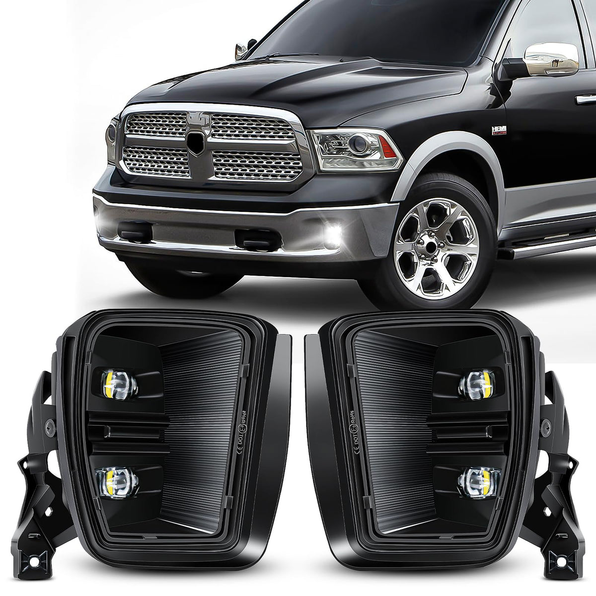 FICOLPO front fog light pair shown as OEM replacement for easy swap