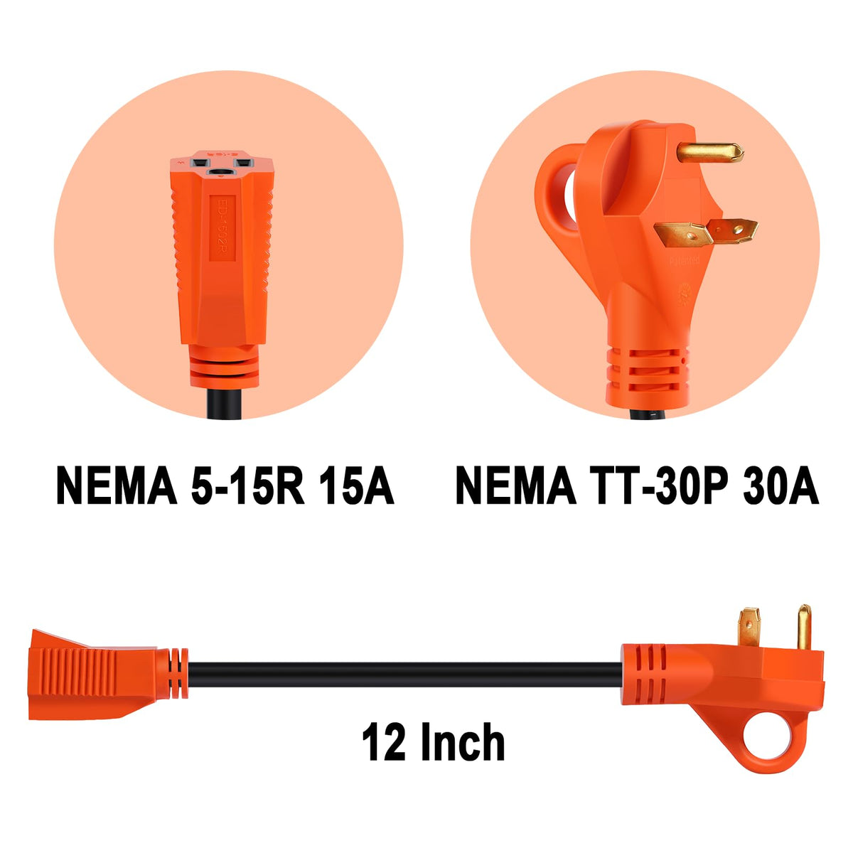 Ficstar close-up of TT-30P male plug demonstrating secure contact and reliable connection