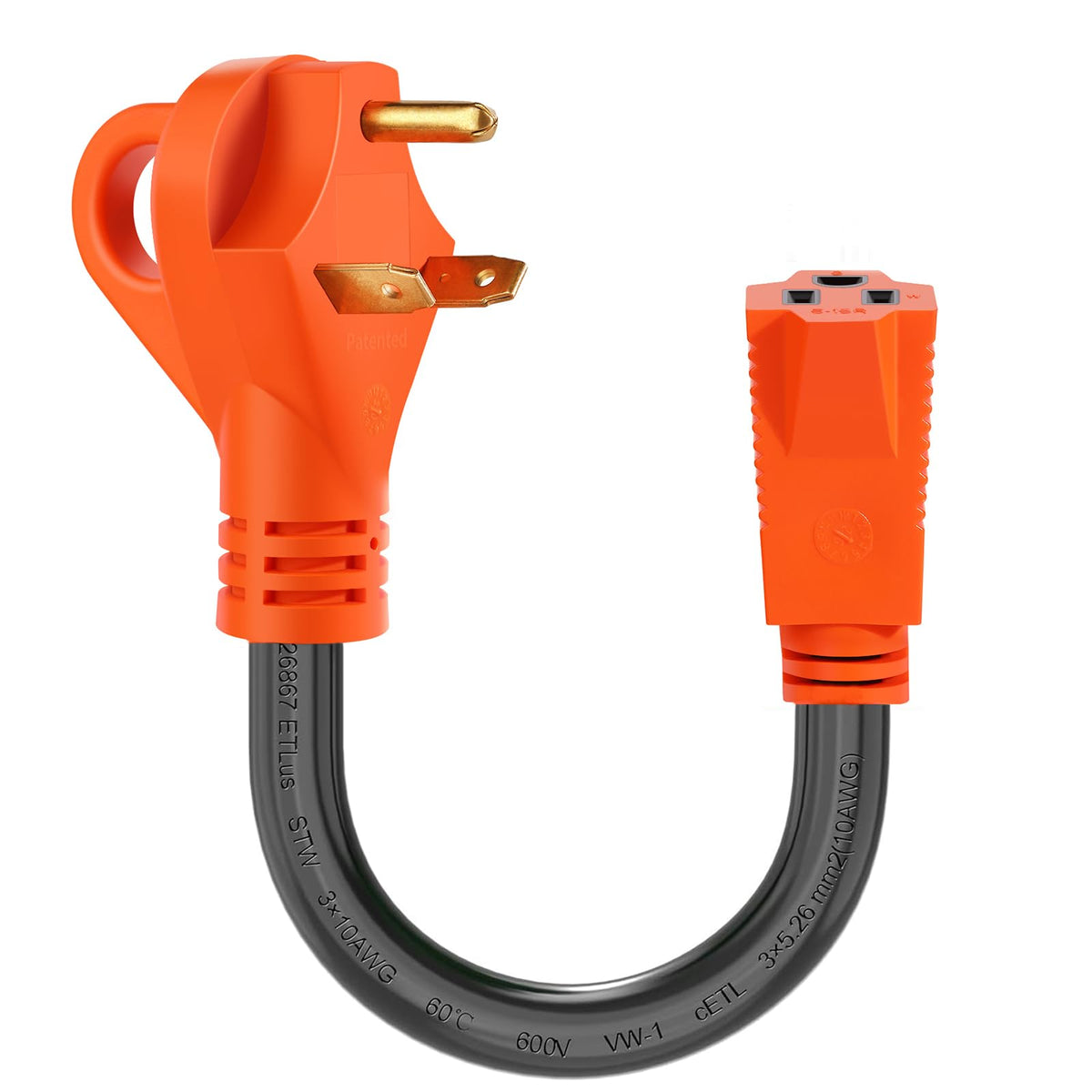 Ficstar front view of dogbone adapter showing connectors and compact design for easy portability