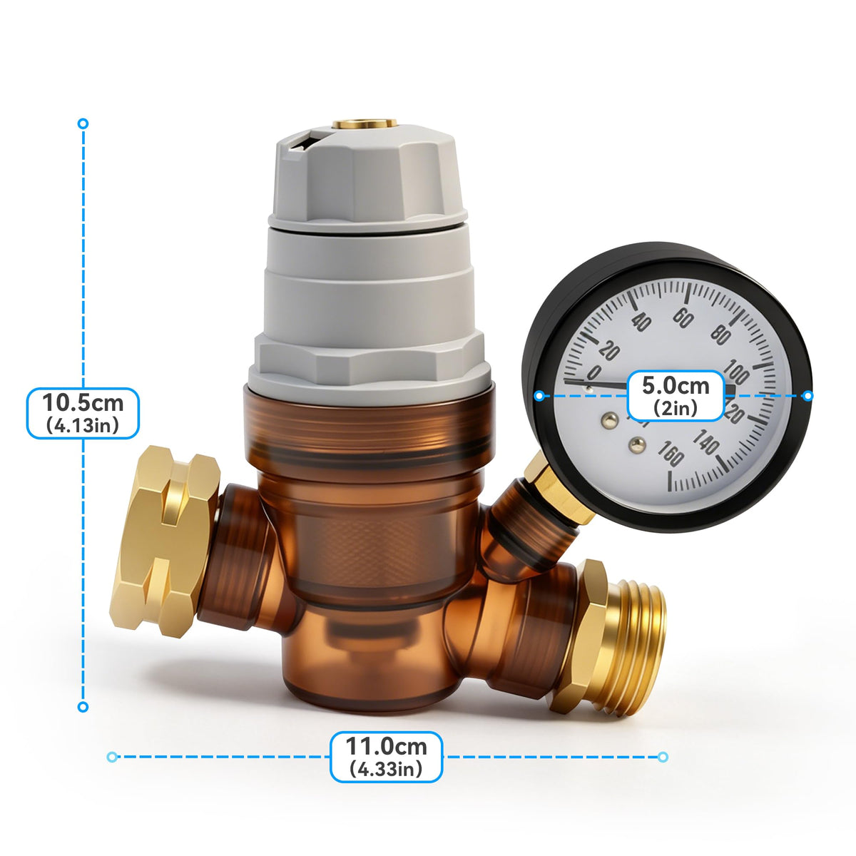 Ficstar regulator on campsite setup illustrating reliable outdoor water pressure control