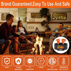 Ficstar cord exposed to rain showing IP65 weather resistance and outdoor durability