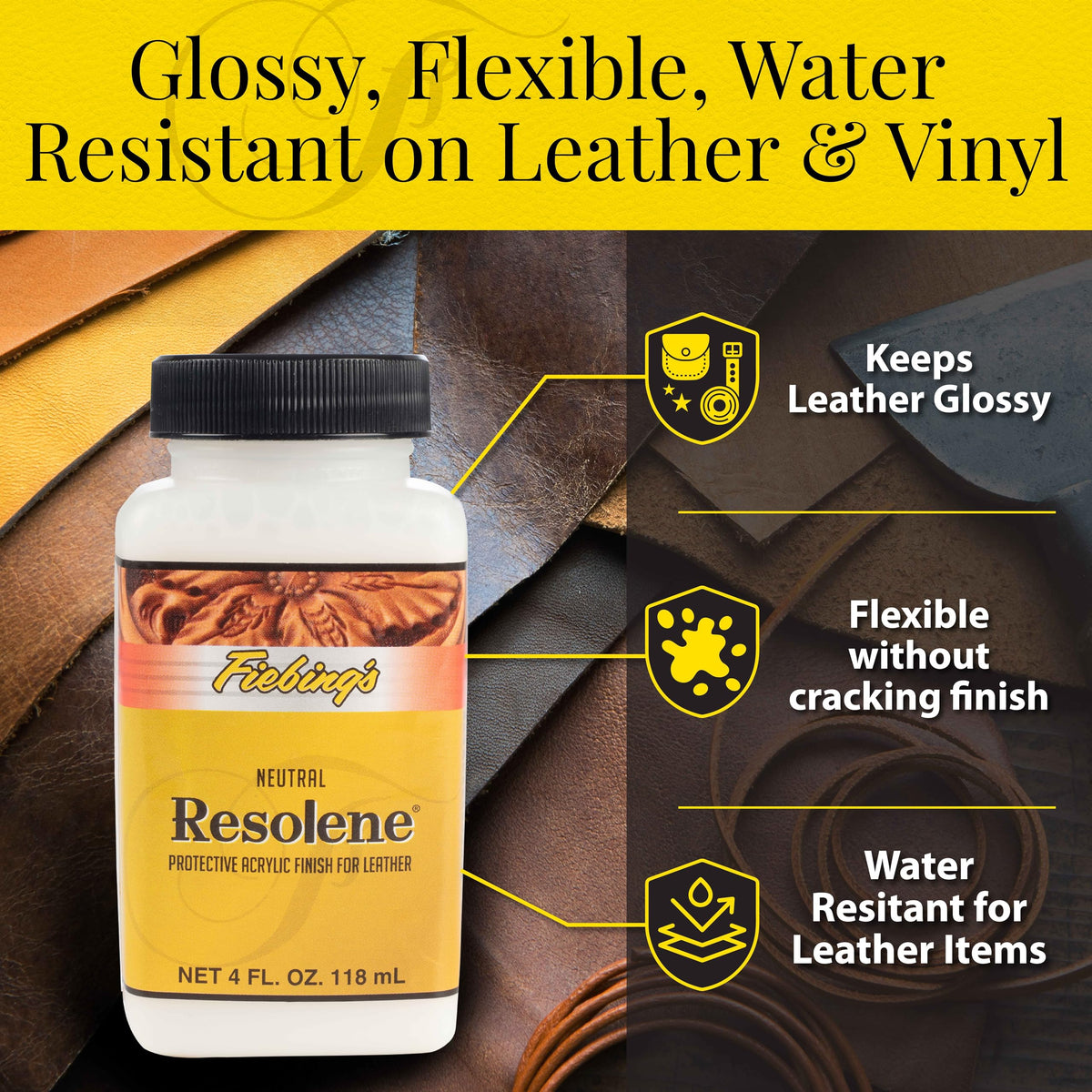 Applying Fiebing's acrylic resolene with sheep wool for smooth even coverage