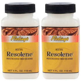 Fiebing's acrylic resolene front label showing product name and neutral finish benefit