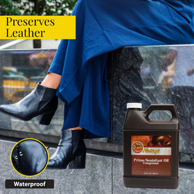 Fiebing's oil poured onto cloth highlighting smooth texture and easy spread