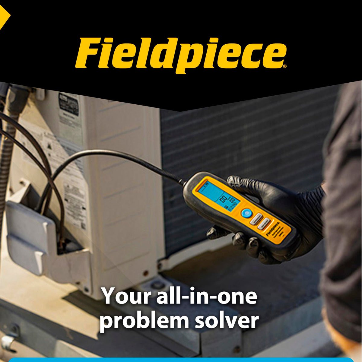 Fieldpiece DRX3 on HVAC equipment during service demonstrating efficient inspections