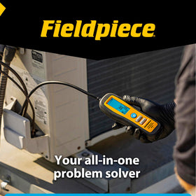 Fieldpiece DRX3 on HVAC equipment during service demonstrating efficient inspections