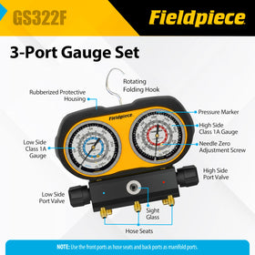 Fieldpiece GS322F swappable hose holder demonstration for flexible hose fitment