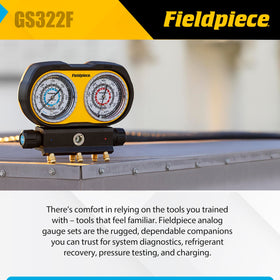 Fieldpiece GS322F rotating temperature rings detail for matching pressure to refrigerant