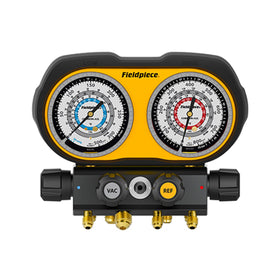 Fieldpiece GS422F front view showing gauges and ports for quick readings