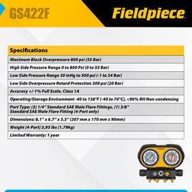 Fieldpiece GS422F high-grip valve knobs detail for precise control