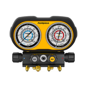 Fieldpiece GS434F front view showing gauges and ports for quick readouts