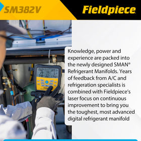 Fieldpiece SM382V in-use during service call improving workflow efficiency