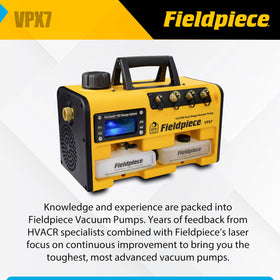 Fieldpiece VPX7 multiple ports close-up showing 1/4, 3/8, 1/2 connections for flexibility