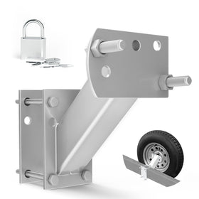 FIERYRED front view mounted on trailer tongue showing secure spare storage