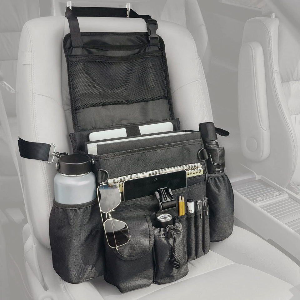 FifthQuarter front view showing all pockets and organized access benefit