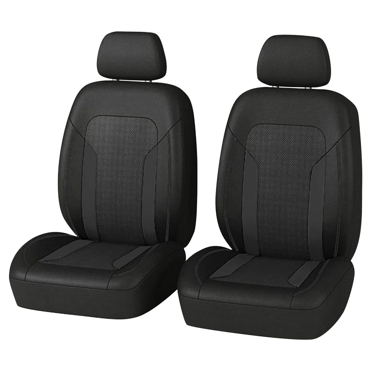 figpade front view showing seat covers and neat packaging, easier purchase benefit