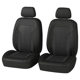 figpade front view showing seat covers and neat packaging, easier purchase benefit