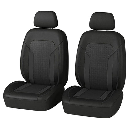 figpade front view showing seat covers and neat packaging, easier purchase benefit