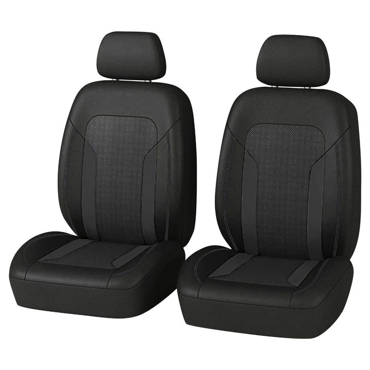 figpade front view showing seat covers and neat packaging, easier purchase benefit