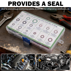 Figpade O-ring and gasket installed on compressor connection demonstrating leak prevention