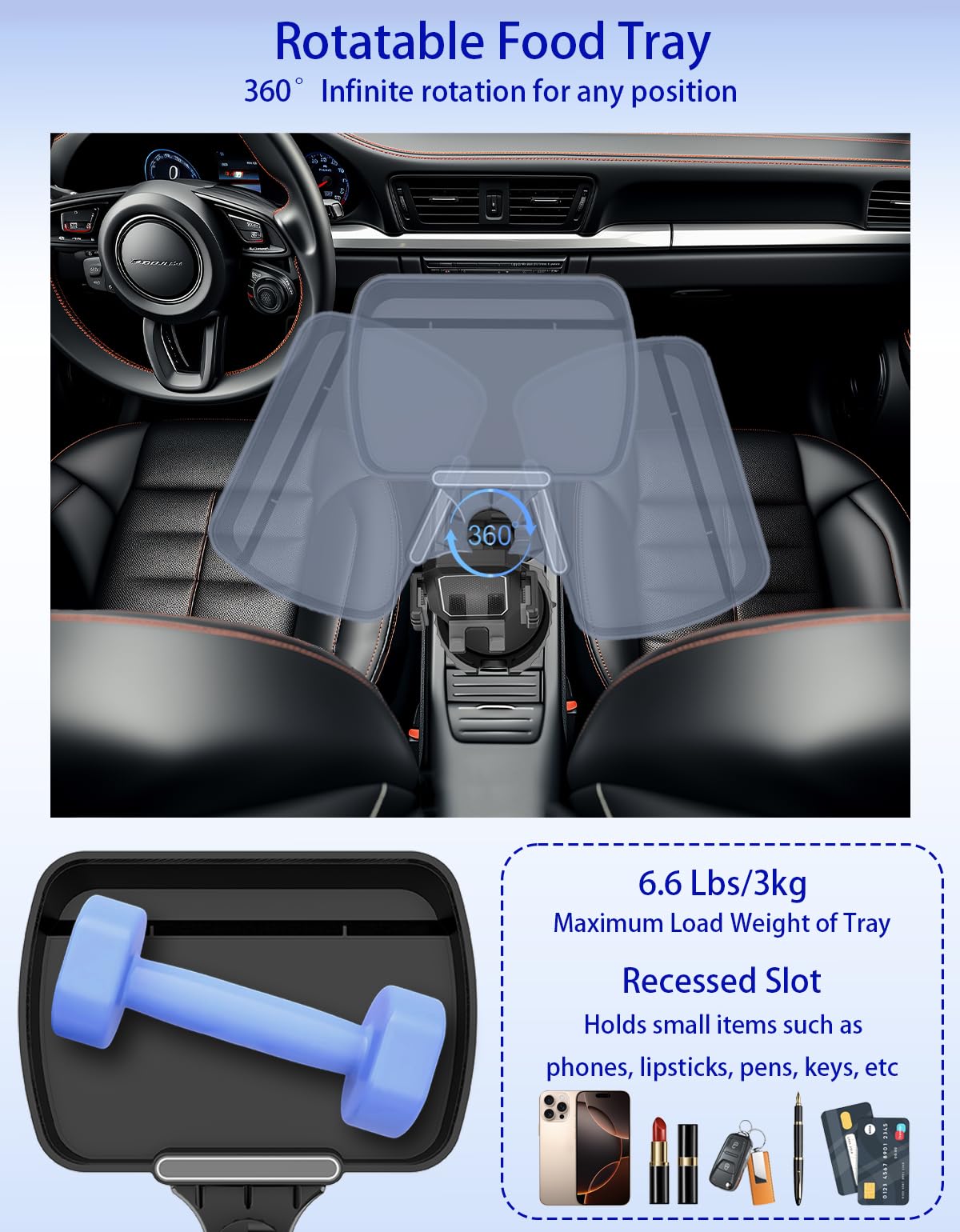 Figtacico food tray with snacks showing convenient in-car dining benefit