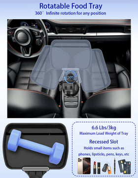 Figtacico food tray with snacks showing convenient in-car dining benefit