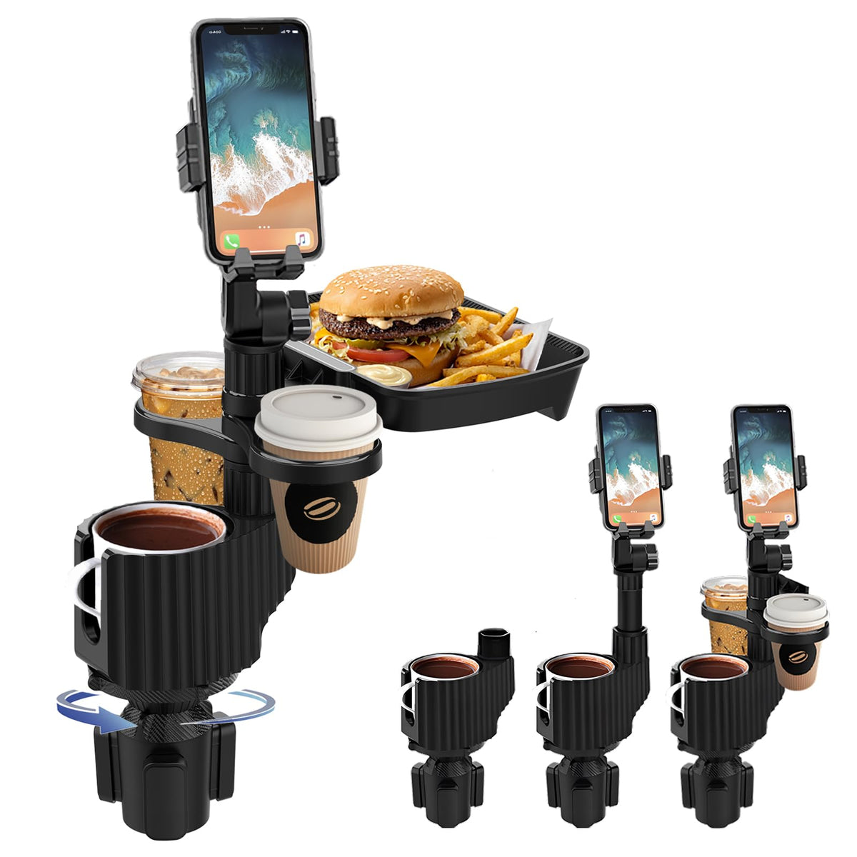 Figtacico front view assembled showing organized cup and tray benefits
