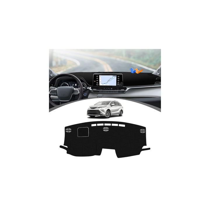 FIILINES front view of dash cover showing exact fit and low profile benefit
