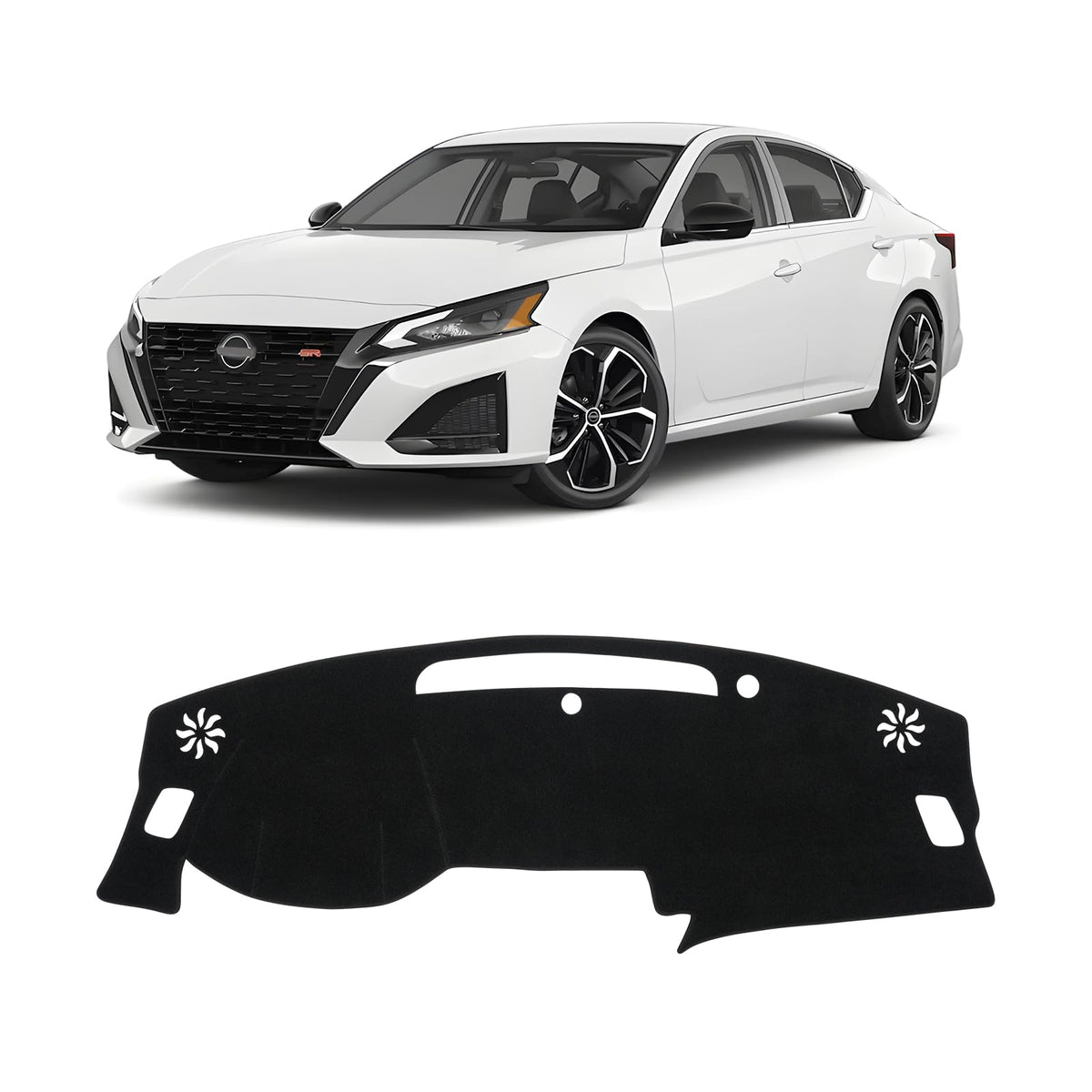FIILINES dashboard front view on Altima showing full coverage and protection