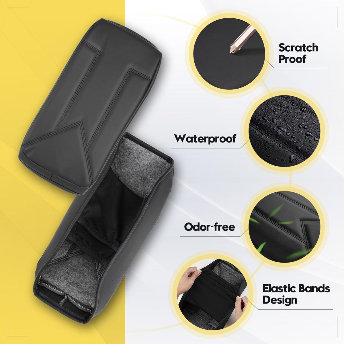 FIILINES armrest cover next to ruler to show precise Outback fit