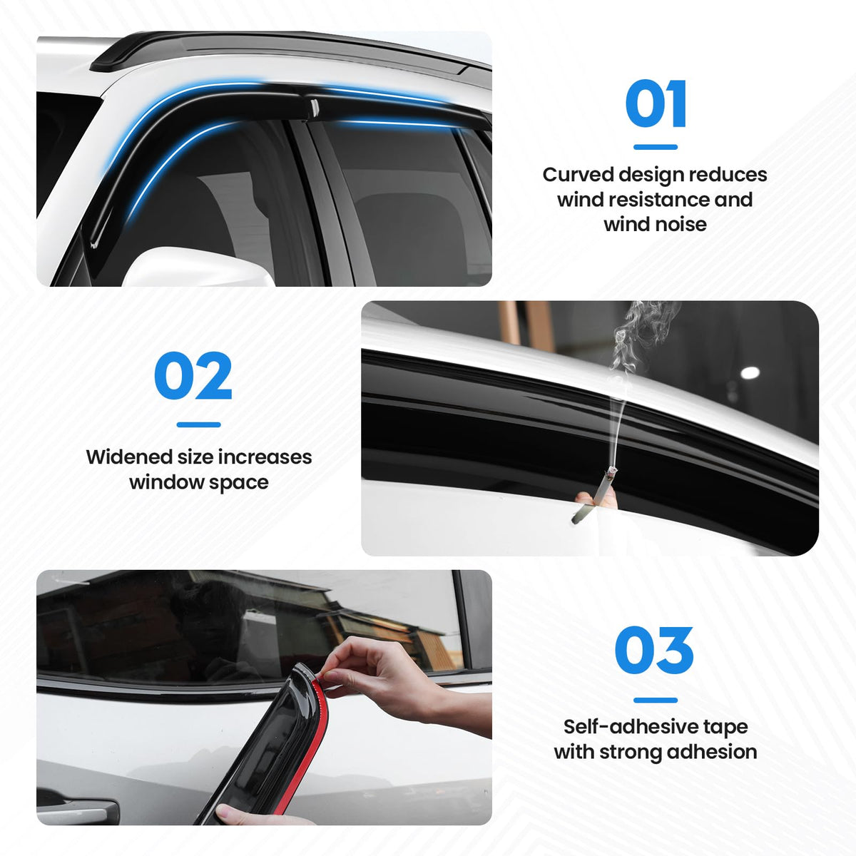 FIILINES visor installation with adhesive tape for easy tool-free benefit