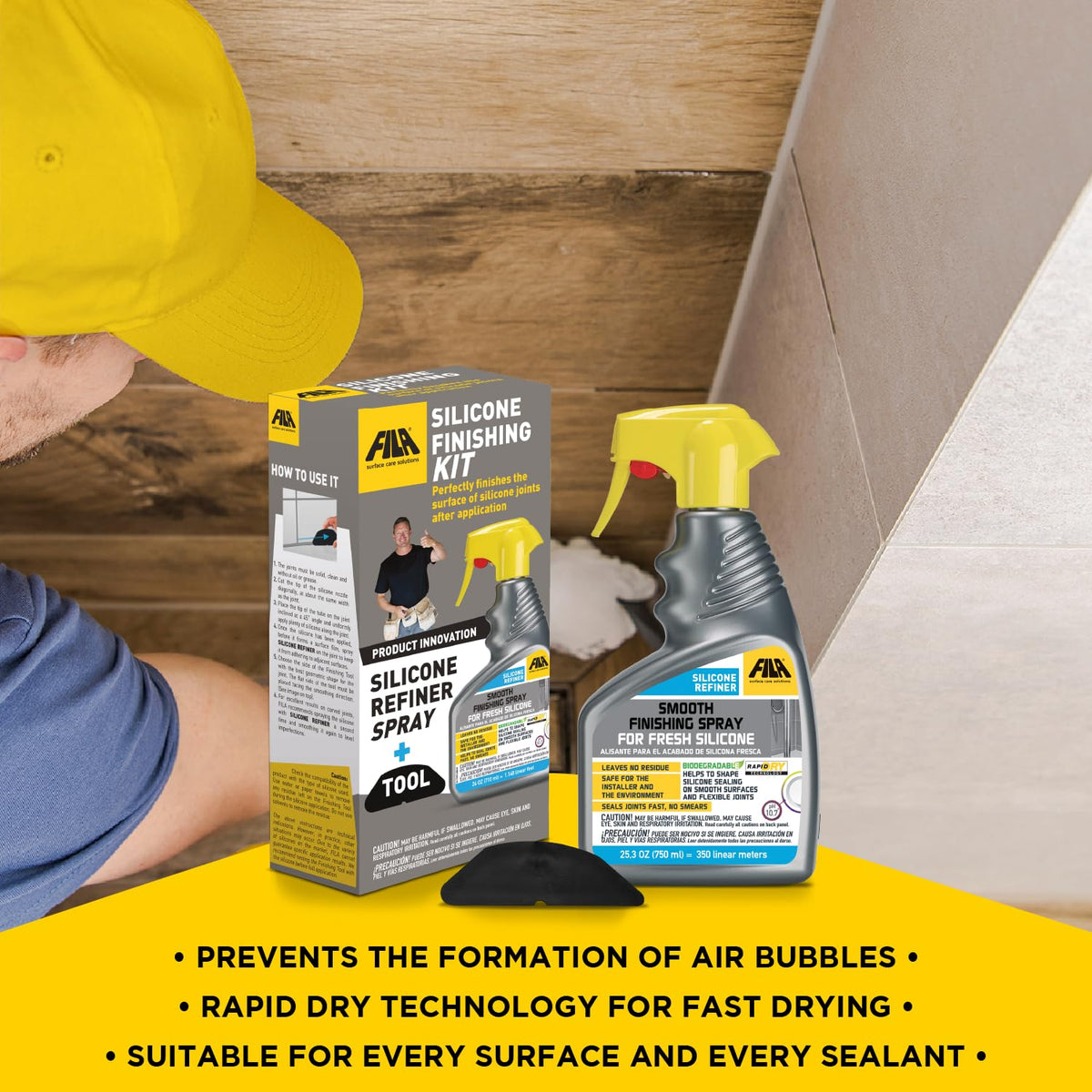 FILA Surface Care Solutions caulk tool smoothing silicone joint for cleaner edges