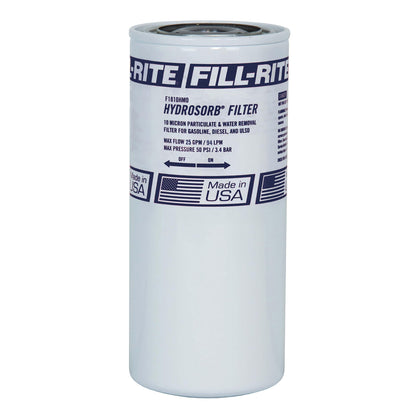 Fill-Rite F1810HM0 front view showing label and thread, protects fuel systems
