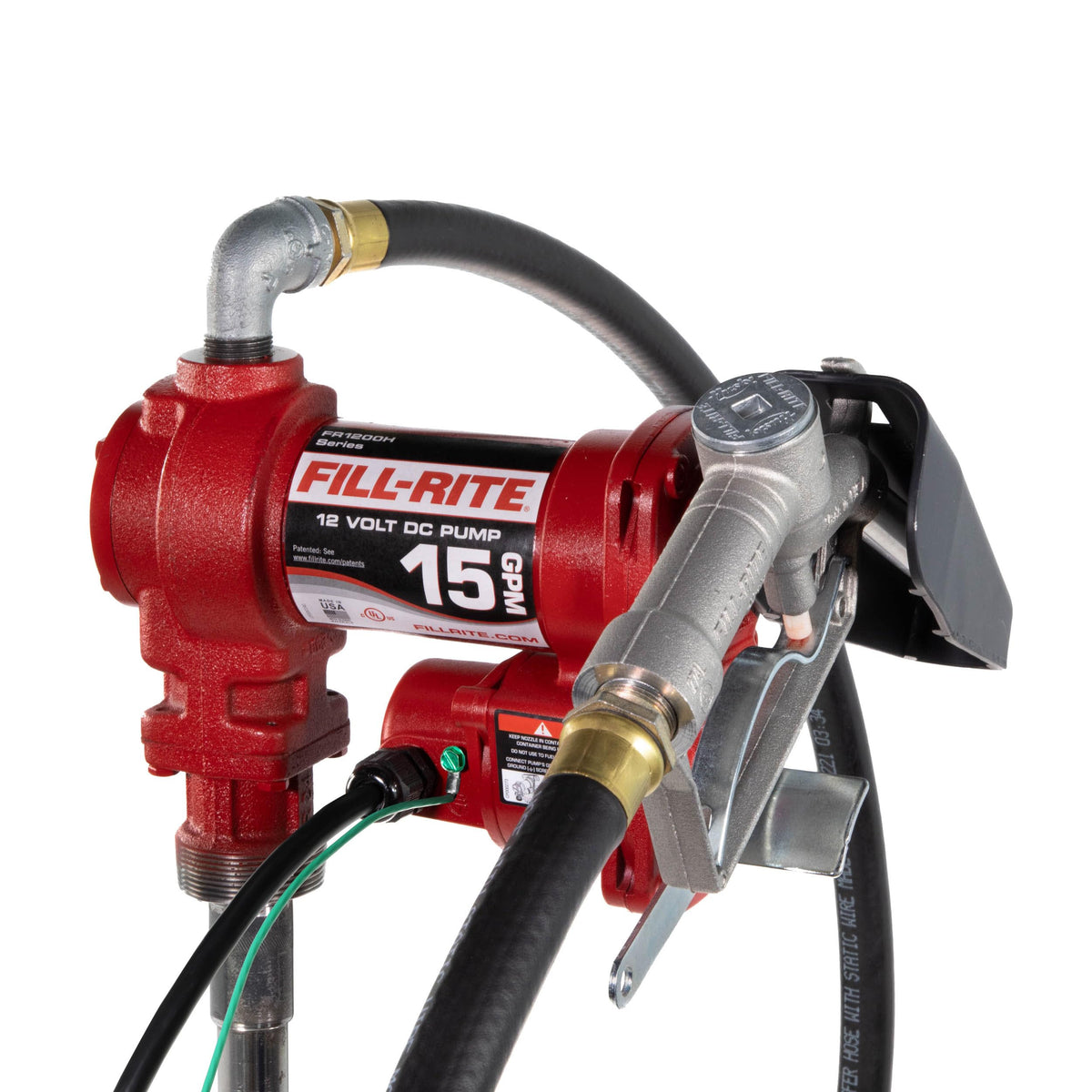 Fill-Rite discharge hose and manual nozzle for controlled dispensing