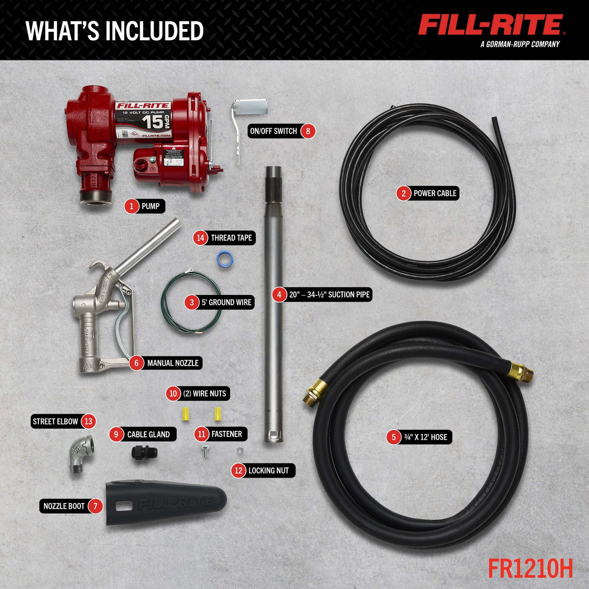 Fill-Rite telescoping steel suction pipe close-up for deep tank reach