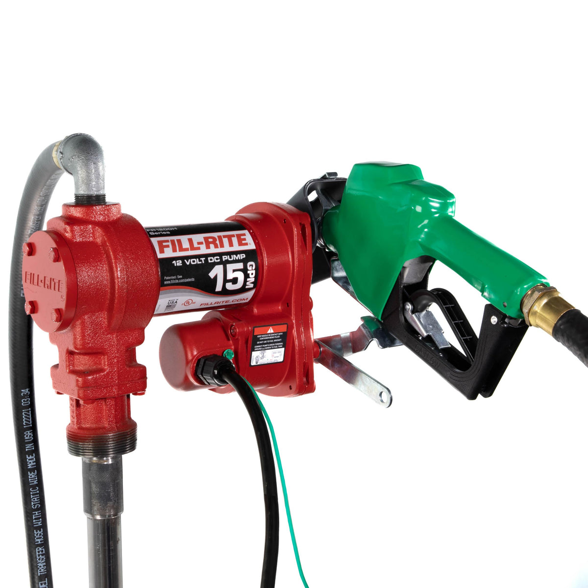 Fill-Rite front view of FR1210HA1 showing pump and mounting for reliable transfers
