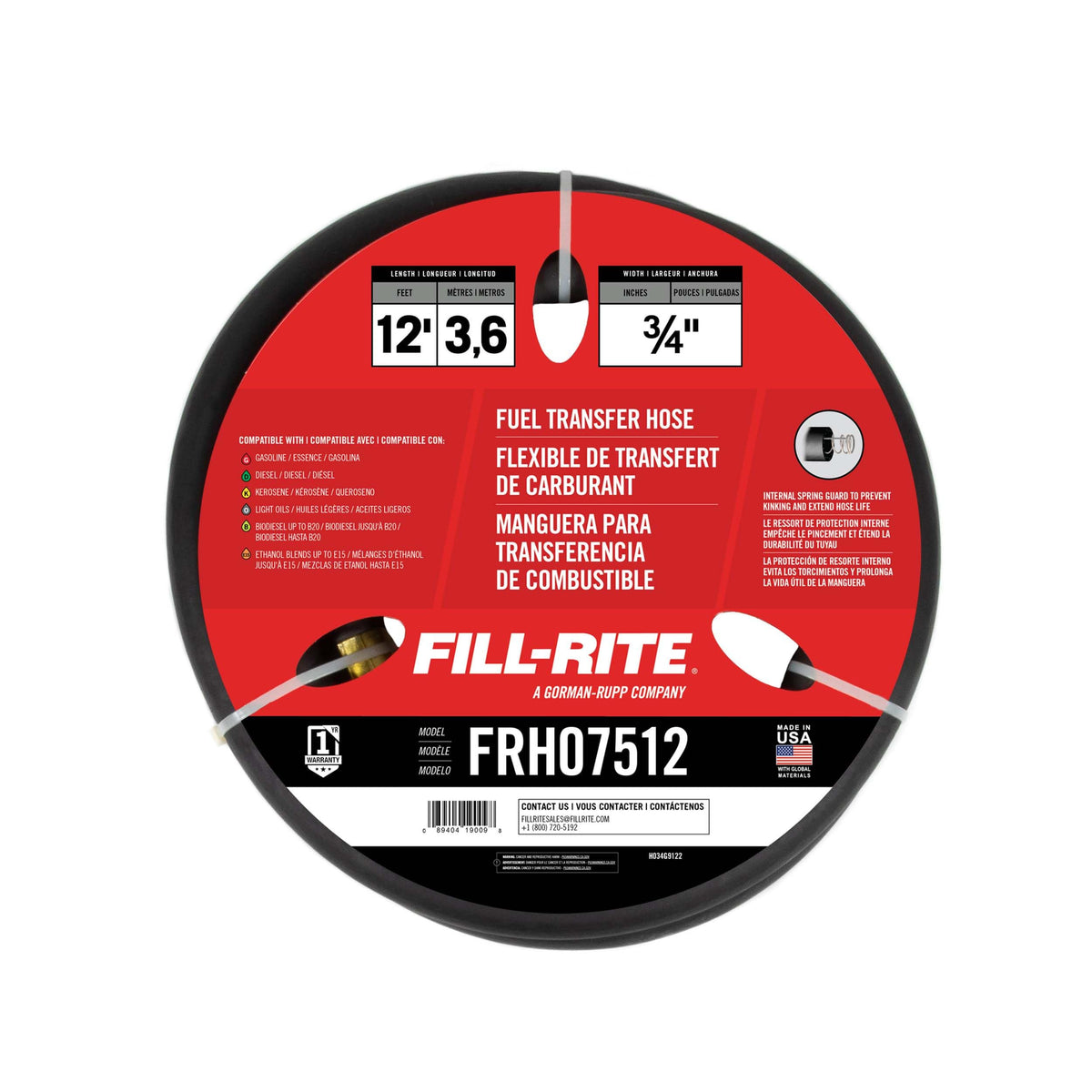 Fill-Rite close-up of nitrile inner tube showing fuel-resistant material benefit