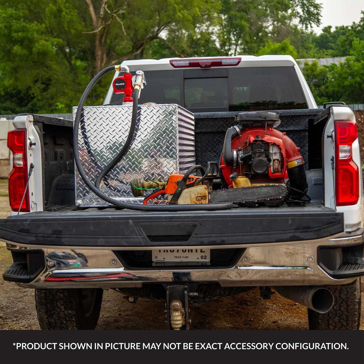 Fill-Rite hose connected to a pump during refueling demonstrating reliable transfer