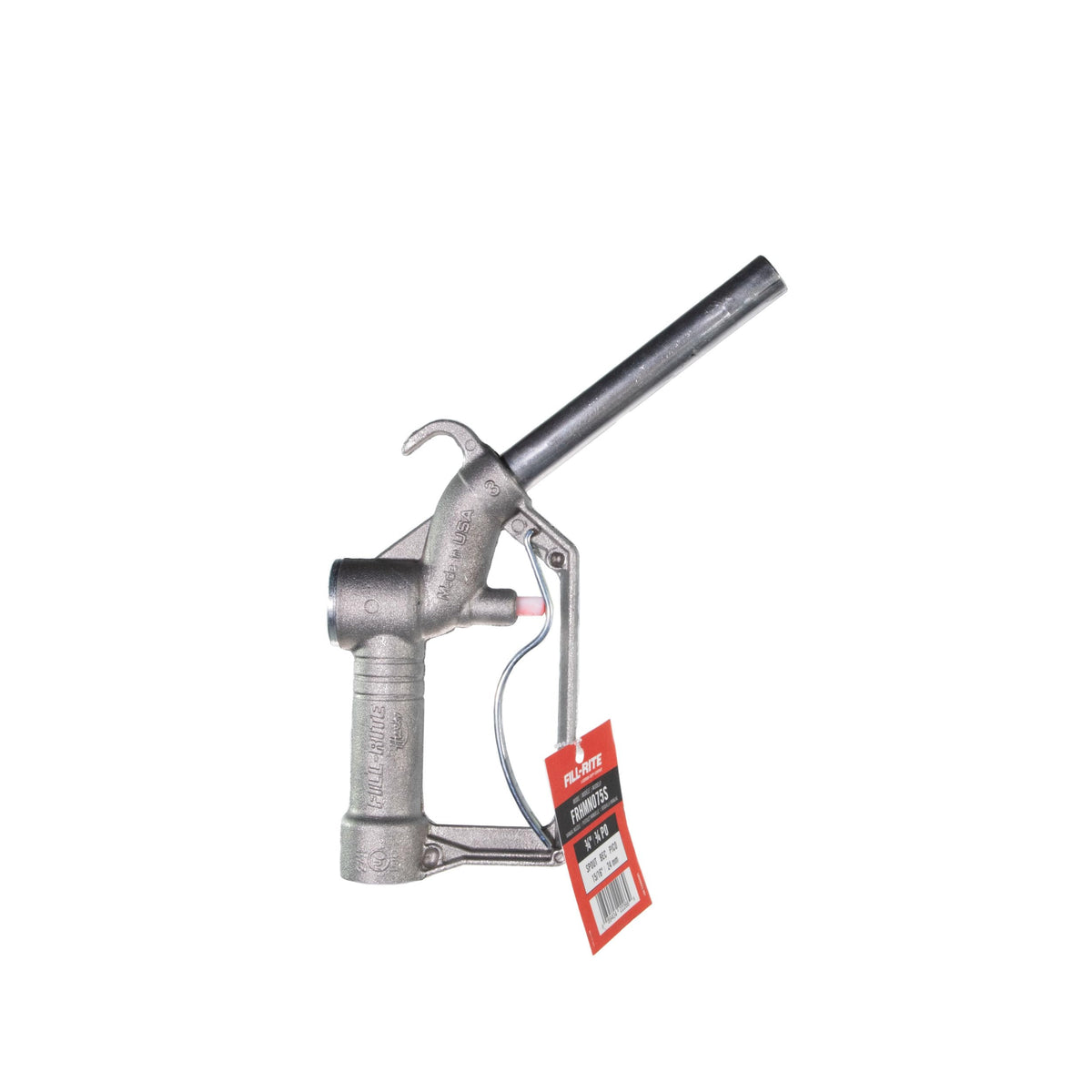 Fill‑Rite FRHMN075S lever and hook detail for safe hang storage and quick control