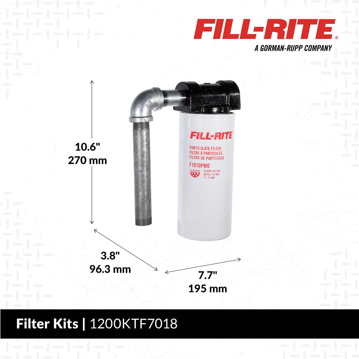 Fill-Rite pipe nipples and elbow layout illustrating included parts for fast installation