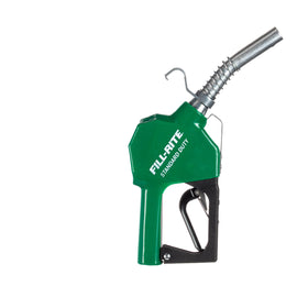 Fill-Rite nozzle spout close-up highlighting 15/16" tip and spring for spill prevention