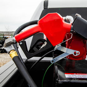 Fill-Rite nozzle in use fueling equipment to reduce spills and speed refills